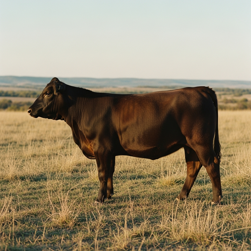 Boone, a young Wagyu-Angus steer in the north paddock
